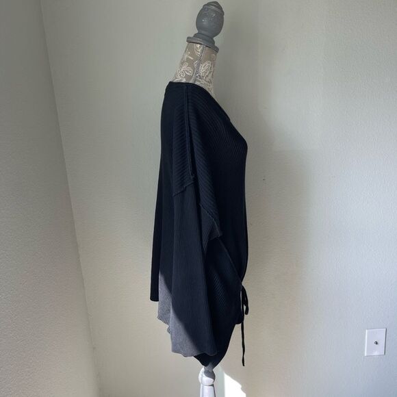 Free People Beach Brig Tie Front Pullover in Black - Picture 6 of 12